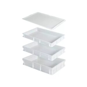 Контейнер для теста 600*400*100 мм. (-20/+90) прямой, сплошной, белый, полипропилен Gimetal /1/10/88/