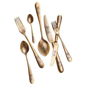 Вилка столовая 21см, Epsilon matt gold 24k flower, Narin [12]
