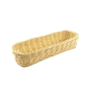 Лоток для столовых приборов (органайзер) 27*10*9 см. прямоуг. бежевая полиротанг MGprof /1/