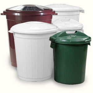 Бак пищевой 65 л. 48*55 см. белый с крышкой, пластик. /1/15/