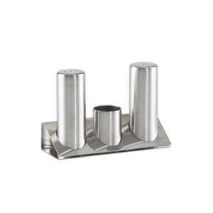 Набор соль/перец (3 предмета) 5,5*13,5см на подставке, сатин, Narin