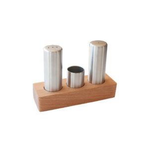 Набор соль/перец (3 предмета) 5*14,8см на подставке, сатин, Narin