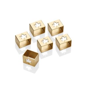 Набор колец для салфеток (6шт), золото, Narin