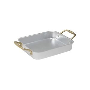 Сковорода квадратная для подачи 20*16см, ручки латунные, Ottinetti