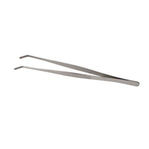 Щипцы (пинцет) 20 см. прямые, изогнутый кончик, нерж. MGsteel /1/100/