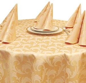 Скатерть 145*250 см. бежевая перья /3/ Под заказ