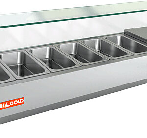 Витрина холодильная 1390*385*460 мм. для компонентов пиццы (топпингов) VRTG 1390 Hicold /1/