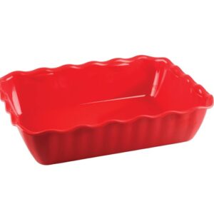 Салатник 330*265 мм. 4000 мл. h=80 мм. с волнистыми краями красный  /1/14/