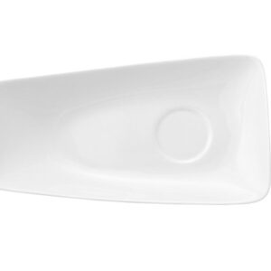 Блюдце 190 мм. прямоуг. асимметричное без полей с приподнятым краем Белый Ариан (чашка 52517) /1/12/