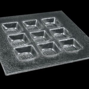 Менажница 9-ти секц. 200*200 мм. стекло 3D /1/12/