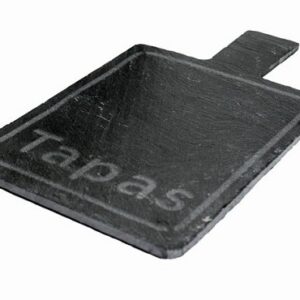 Блюдо для подачи прямоуг. 14*11 см. h=0,8 см. черное, сланец с ручкой VB /1/6/12/