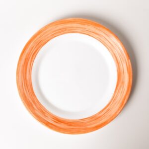 Тарелка d=254 мм. оранж. край Браш (P3949) /1/6/24/